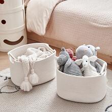 3 Pack Storage Basket For Cabinet And Toy Organization - 13"X9.8"X8.7" Baskets For Storage - Baby Toy Bin - Toy Storage Organizer - Ideal For Empty Gift Baskets To Fill - 白色 - 查看 8
