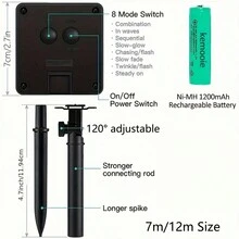 300/200/100/50 LED 太阳能仙女灯，8 种模式，防水铜线灯，适用于圣诞节、万圣节、花园、露台、派对装饰