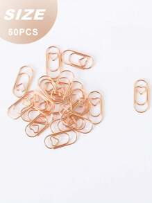 miwoo 50pcs Solid Paper Clip, Minimalist Iron Mini Nonskid Paper Clip For Office, School Back To School,Back To School,School Supplies