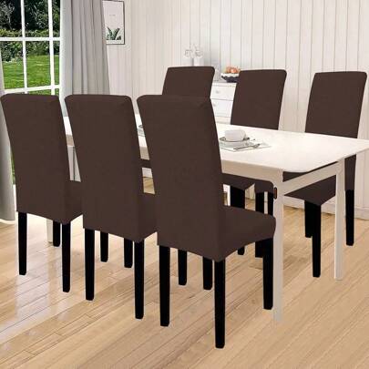 6 Fundas Elásticas para sillas de comedor, Impermeables , Protege y brinda un nuevo estilo a tus sillas.