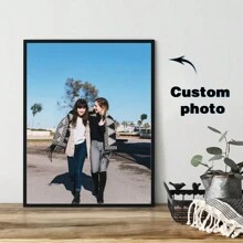 1pc Customizable With Picture Frame Canvas Poster Photograph,Personalized Canvas Poster, Custom Your Photo, Share Your Favorite Memories & Most Cherished Moments, Perfect Gift For Friends & Family, Wall Art, Home Decor,Multi-Functional, Ornamental,Anti-Mold,Reusable,Adorable,High-Quality,Cute,Vintage,Colorful,Custom,Personalized,Unique,Ideal Gifts For Him,Ideal Gifts For Her,Her,Boyfriend,Girlfriend,Dad,Mom,Family,Friends,Son,Daughter,School Students,Dining Room,Bathroom,Living Room,Bedroom,Office,Tea Room,School,Home,Home Bedroom Refresh Birthday Graduation - White - View 4