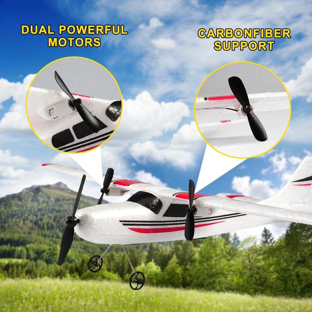 ZERONE Avion RC 2.4Ghz en EPP Plastique Planeur Télécommandé avec