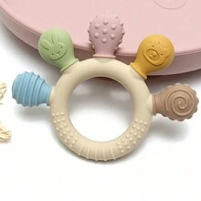 1pc Silicone Teethers Ring For Babies Toddler, Soft Infants Chew Teething Toys Pain Relief