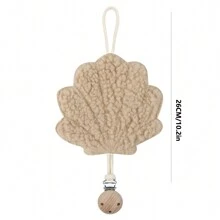 1pc Soft Plush & Beechwood 3-Hole Pacifier Clip Chain For Baby, Suitable For Daily Use In Winter, Animal Shaped Pacifier Holder