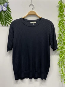 Women's T-Shirt Modal Fabric - 黑色 - 查看 1
