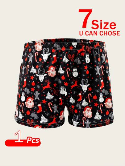 Christmas Holiday Underwear For Men Boxer Briefs Men's Design Boxer Briefs Underwear 1pc