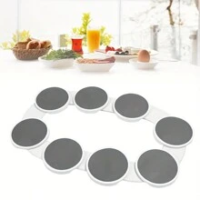 4pcs/8pcs Expandable Slouchy Susan Turntable - Portable Rotating Meal Tray For Rectangular & Oblong Tables, Ideal For Kitchen & Dining Room - White - View 9