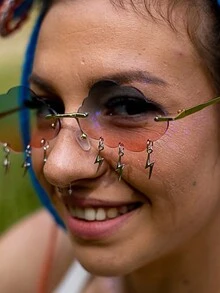 1 chiếc kính râm hình tia chớp cầu vồng ombre 6 chiếc kính trang trí bằng kim loại, thích hợp cho phụ nữ, Halloween, lễ hội âm nhạc, diễu hành, tiệc tùng, phụ kiện thời trang hàng ngày cho phụ nữ kính râm phụ kiện bãi biển cho phụ nữ kính râm - Nhiều màu - Xem 8