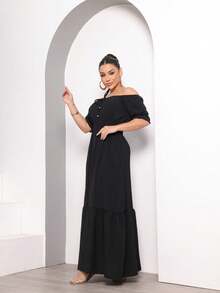 Women's Long Dress Elegant Wedding Party Luxury Strapless - 黑色 - 查看 2