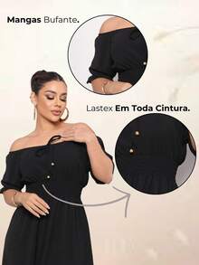 Women's Long Dress Elegant Wedding Party Luxury Strapless - 黑色 - 查看 3