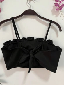 TAILORING CROPPED TOP / TOP / BLOUSE - 黑色 - 查看 2