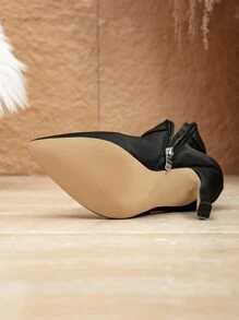Women's New Black Studded Pointed Toe Stiletto High Heel Ankle Boots, Comfortable And Versatile For Autumn/Winter