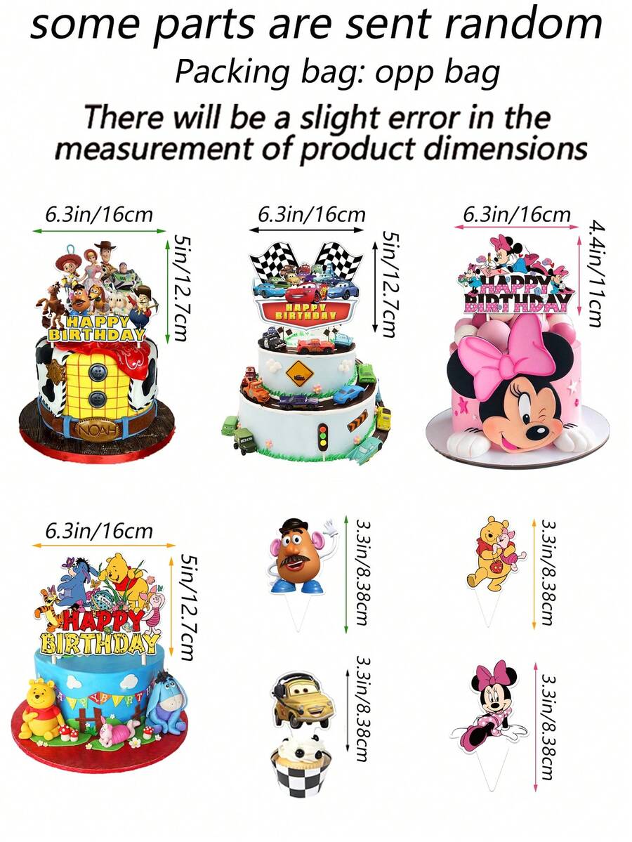 POTDEMIEL Cupcake Toppers Wrappers Friend Birthday Party Supplies