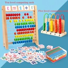 Wooden Counting Sticks, Math Teaching Aids For Students, Arithmetic Addition And Subtraction Counting Rods For Kindergarten, Elementary School Math Tools, Gifts,Back To School