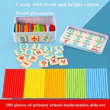 Wooden Counting Sticks, Math Teaching Aids For Students, Arithmetic Addition And Subtraction Counting Rods For Kindergarten, Elementary School Math Tools, Gifts,Back To School