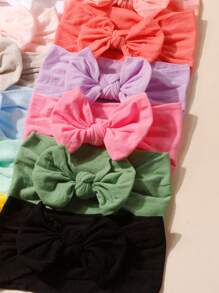 12pcs/Set Baby Nylon Candy Color Bow Headbands Set, Suitable For Daily Wear Love Valentine - Multicolor - View 4