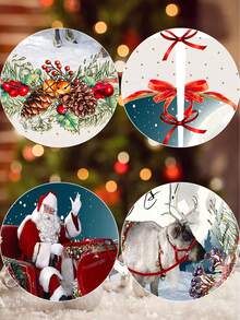 36/48/60英吋聖誕樹襯裙,白色聖誕樹襯裙,鄉村風聖誕樹襯裙,非常適合作為聖誕樹飾品,農家風格聖誕樹襯裙,適用於聖誕裝飾和假期派對禮品。 - 彩色 - 查看 7