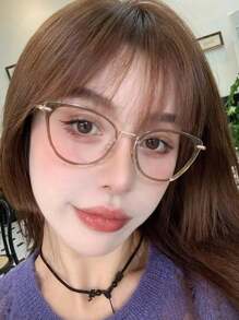 Lunettes de chat bicolore Y2k couleur thé glacé pour femmes, accessoires de lunettes claires, accessoires de lunettes pour femmes