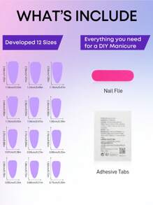 24pcs Medium-Long Almond Ombre Pink False Nails, Easy To Wear, Fashionable Glossy, Full Coverage, Suitable For Women, Girls Manicure, Home DIY Manicure, Nail Art Supplies - Multicolor - View 4