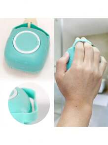 1pc Pet Bath Brush With Built-In Soap Reservoir, Suitable For Cats And Dogs