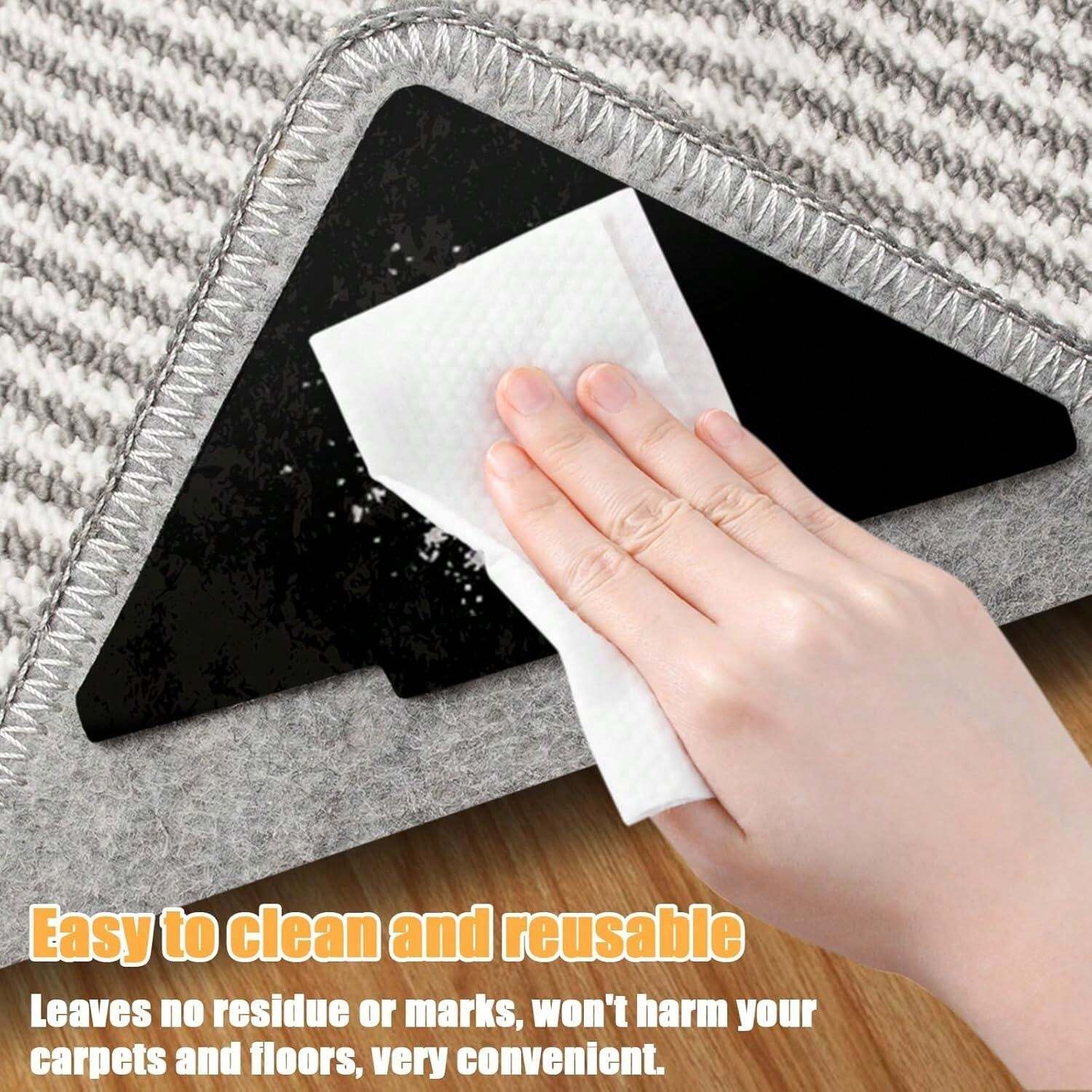 Carpet Tape, 10 DoubleSided Anti Slip Reusable Carpet Plugs, Washable