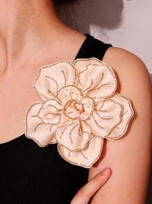 14 厘米优雅多层面料花朵胸针，镶嵌彩色方晶锆石，装饰性翻领别针，正式礼服和西装，情人节情人节礼服配饰，衣服别针，包包饰品，学校办公室配饰，衬衫夹克珠宝，圣诞节万圣节衣服别针，有趣可爱的教师礼物，万圣节配饰，教师节