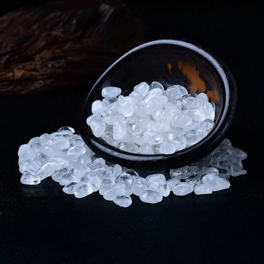 100g/Pack Natural Quartz Crystal Chips, Polished Asymmetrical Shaped