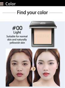 Zeesea Paleta en polvo para resaltar, control de aceite, sin manchas y todo en con un efecto iluminador y suave en polvo - Luz M00 - Ver 4