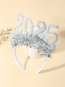 Silver Galaxy Glitter Sparkle 2025 New Year's Eve Headband
