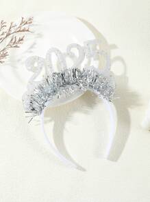 Silver Galaxy Glitter Sparkle 2025 New Year's Eve Headband