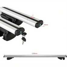 2PCS Car Roof Bars Lockable Car Rail Rack For Cars With Roof Rails 48" Aluminum Alloy Streamline Roof Rack For Holidays And Luggage Transportation - Silver - View 7