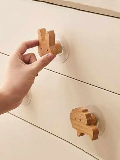 1 adet Yaratıcı Karikatür Hayvan Şekilli Ahşap Dolap Kapısı/Çekmece Çekmece Kolu, Çeşitli Dolaplar, Gardıroplar, Komodinler, Dekoratif Dolaplar, Çekmeceler İçin Uygundur, Sevimli Tasarım Rahat Odalara Eğlence Katar Bebek Duşu Aile Dekorasyonları Hediyeler