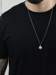 Men's Necklace Chain With Pendant Suit Of Swords Playing Cards Stainless Steel Does Not Turn Black Chain Cord Can Get Wet Antiallergic Original - Bạc - Xem 1