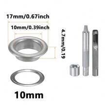 100pcs Grommet Tool Kit Copper Grommet Eyelet Set With Hole Hollow Punch, Grommet Setter Tools For Clothing Leather Fabric Belt - Multicolor - View 9