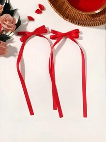 2 件装甜美芭蕾缎带蝴蝶结发夹，适合女孩 - 彩色 - 查看 12