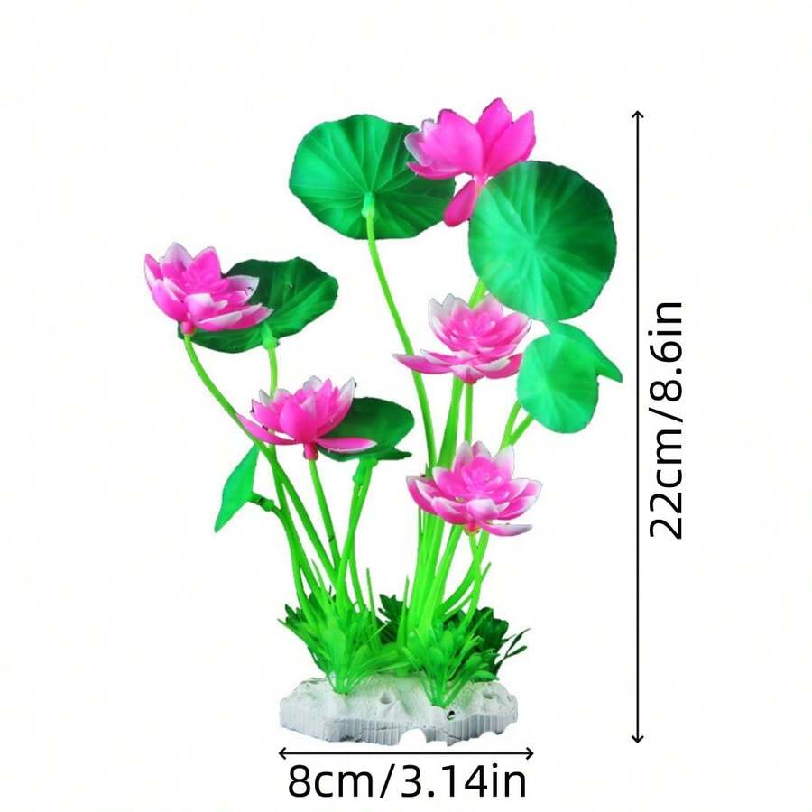 Artificial Lotus Flower & Aquarium Decor Fake Water Plants For Fish