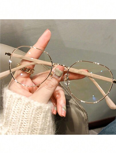 1 pieza Espejo plano de marco liso con luz para mujeres, accesorio atractivo para estudiantes con rostro redondo, para computadora, lectura, juegos, TV, teléfonos y gafas