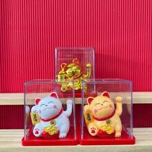 Solar Powered Plastic Mini Waving Lucky Cat, Auto Shake Motion Decor, For Home & Car, Opening Gifts - Mini Lucky Cat - View 10