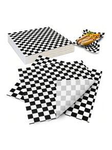 40/50/100cs 格子包装纸防油三明治包装纸、烘焙包装纸熟食纸、格子干蜡熟食纸、格子汉堡纸、熟食蜡纸包装纸 - 彩色 - 查看 9