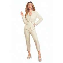 Saco Beige De Conjunto - Beis - Ver 2