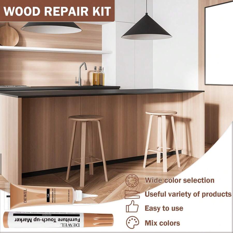 DEWEL Wood Filler, Wood Floor Scratch Remover, Wood Furniture Repair