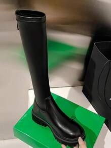 Women's Over-The-Knee Boots, Black, British Style Knight Boots, Fashion High Boots With Thick Soles, Plus Size