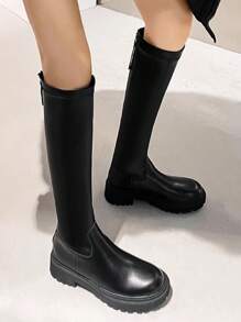Women's Over-The-Knee Boots, Black, British Style Knight Boots, Fashion High Boots With Thick Soles, Plus Size