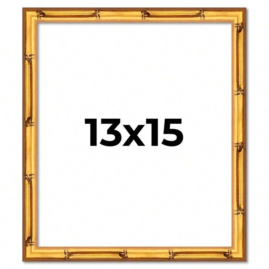 Custompictureframes.Com 13x15 Bamboo Picture Frame UV Acrylic 4 Finishes - Brown Black Gold And Natural - 金色 - 查看 1
