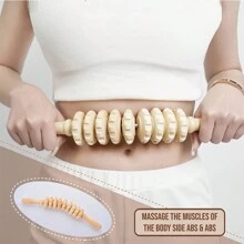 1 dụng cụ massage bằng gỗ, con lăn lưng, máy massage điểm kích hoạt, massage toàn thân, dụng cụ massage lưng giúp giảm đau cơ - Màu be - Xem 32