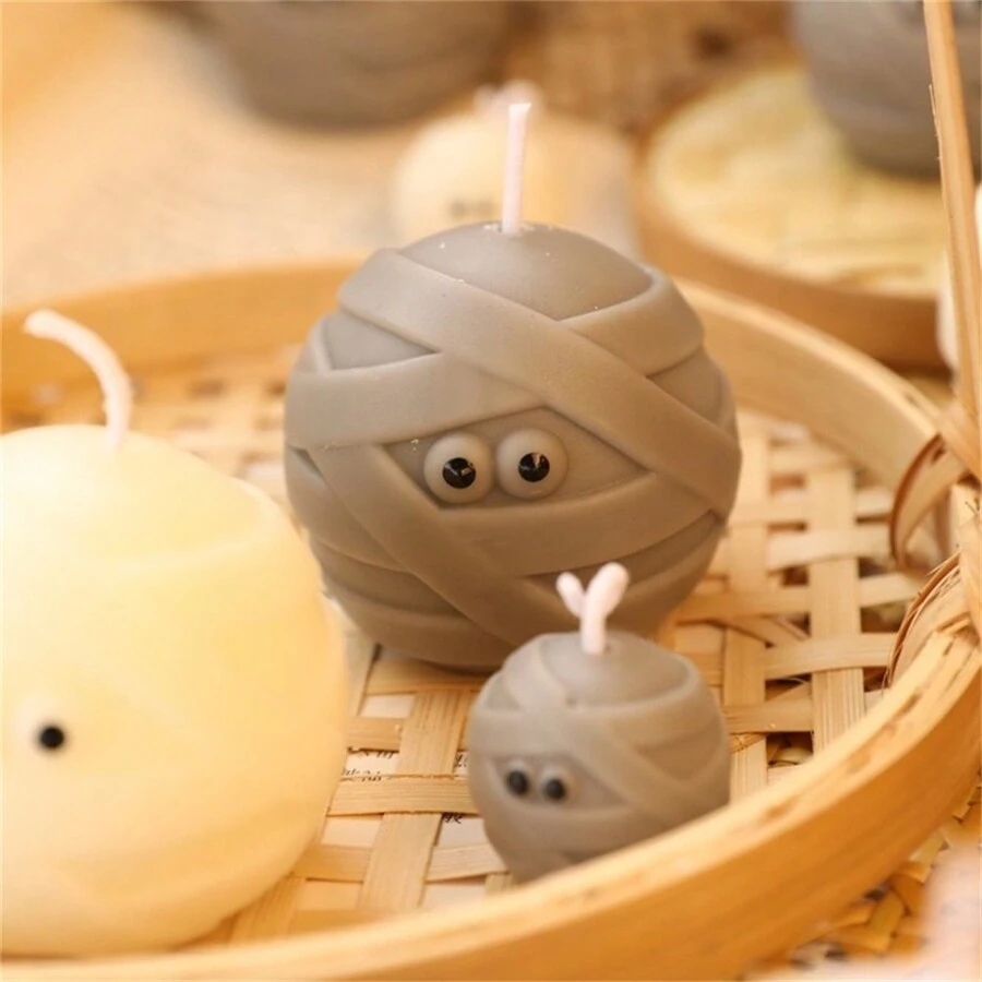 1 Nến thơm đáng yêu - Quà tặng lý tưởng cho lễ hội Halloween và Giáng sinh, Trang trí nhà cửa - Nhiều màu - Xem 1