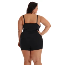 Plus Size Breastfeeding Baby Doll Kit + Maternity Nightgown - 黑色 - 查看 3