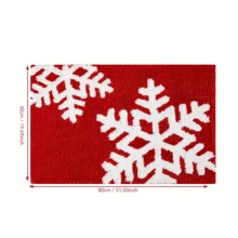 1pc Christmas-Themed Absorbent Non-Slip Bathroom Mat ,Snowflake Design- Perfect For Living Room, Bedroom Decor & Holiday Gifts Home Bathroom Decor Bath Rug Floor Carpet Outdoor Rug Door Mat Fall Decor Bathroom Accessories Back To School Entryway Decor - Red - View 10