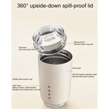 Cốc cà phê  240ml bằng thép không gỉ, cốc du lịch, bình đựng nước cách nhiệt - trắng - Xem 7