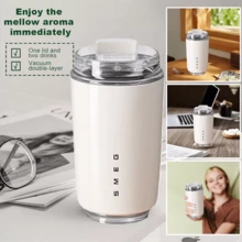 Cốc cà phê  240ml bằng thép không gỉ, cốc du lịch, bình đựng nước cách nhiệt - trắng - Xem 8